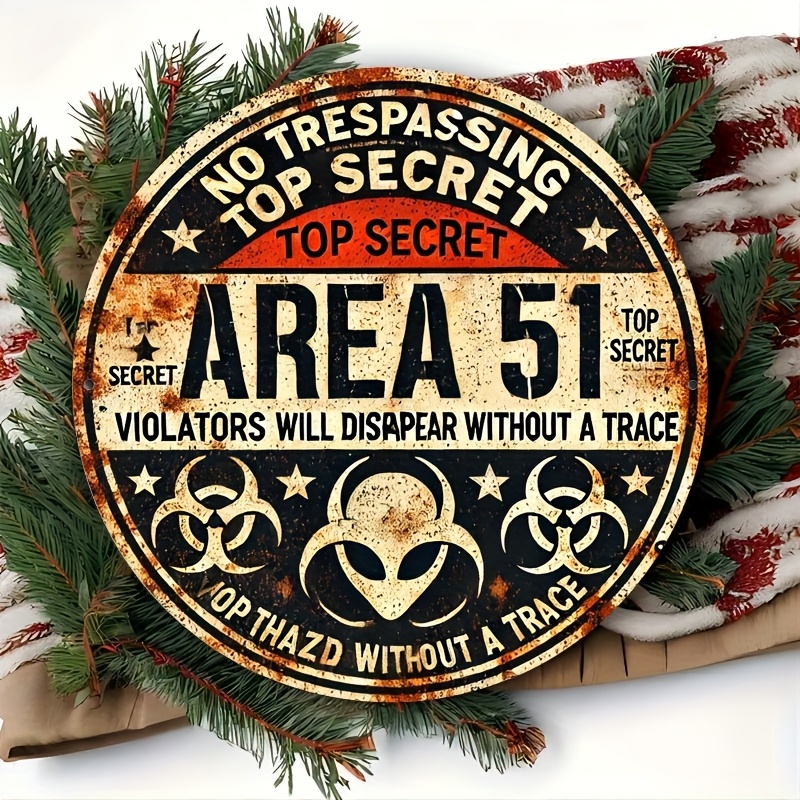 Vintage Area 51 Metal Wall Sig - Home Office Logo review and price