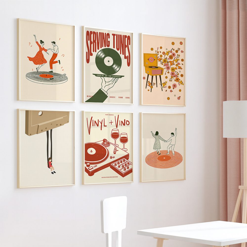 1pc Vintage Music Canvas Poste - Home Office Or review and price