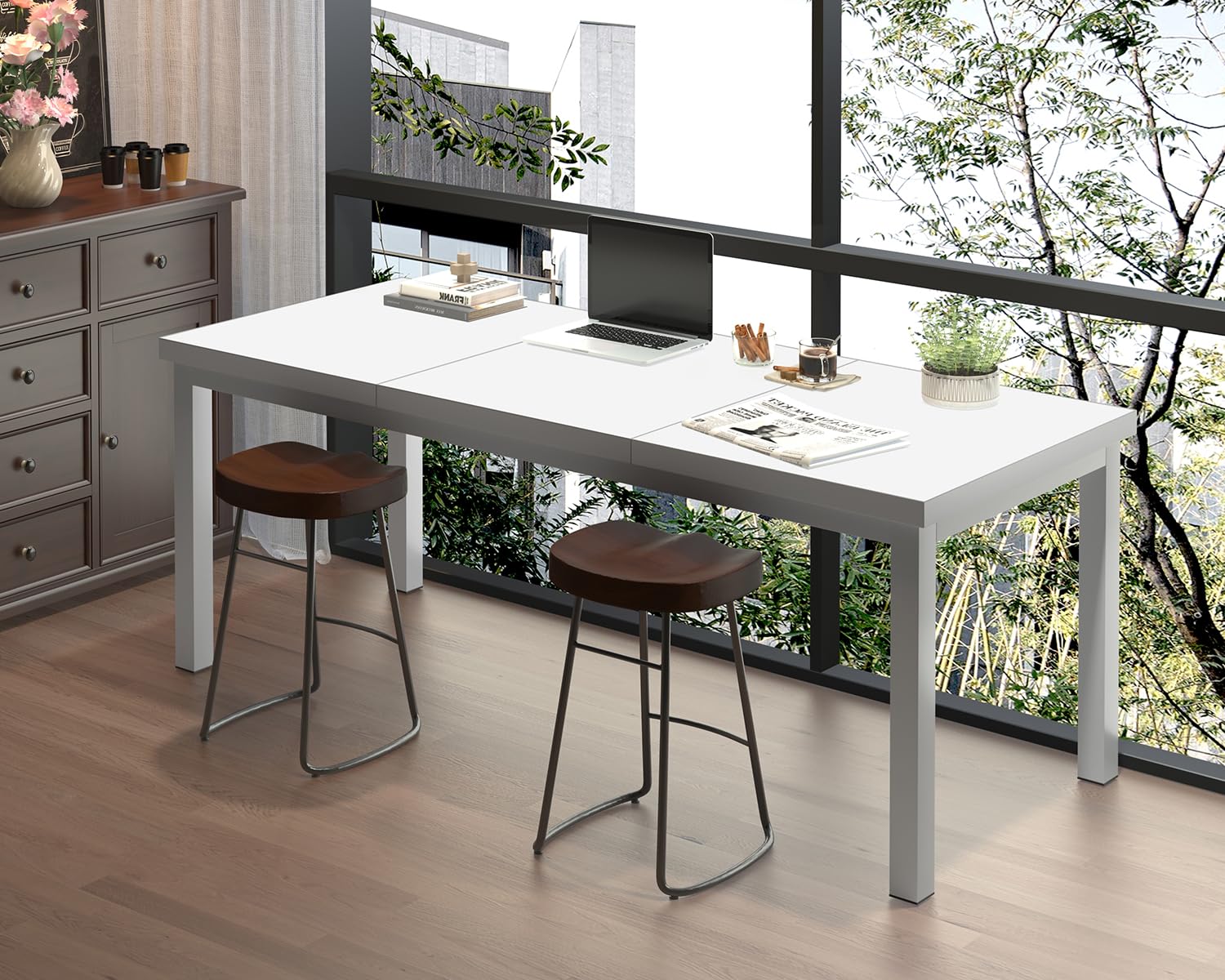 63 Inch Computer Desk With Adj - Home Office Work Table review and price